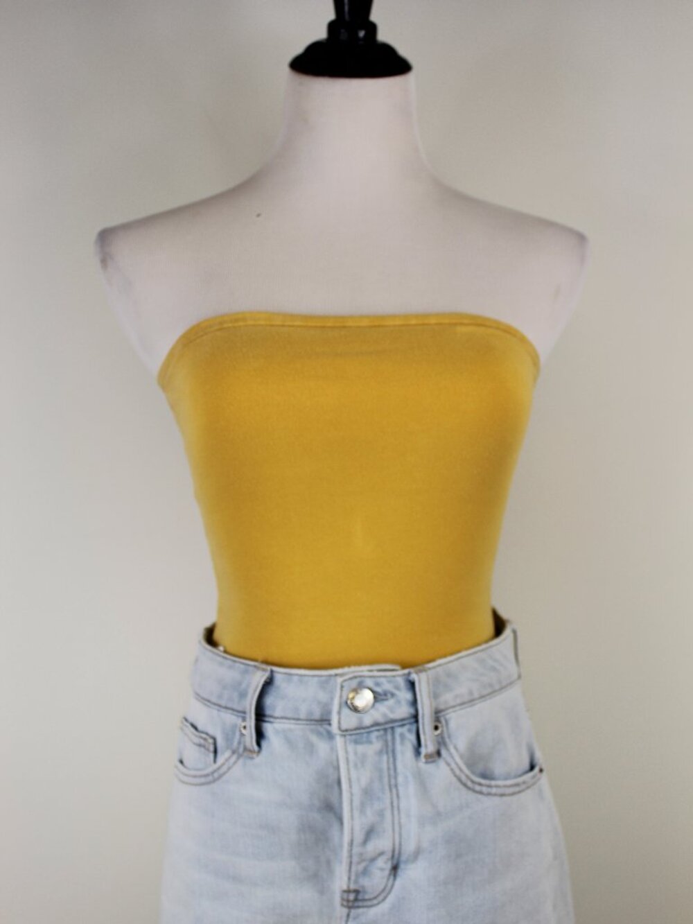 Brandy Melville Strapless Tube Top Stretch Knit Bandeau Basic Fitted Summer